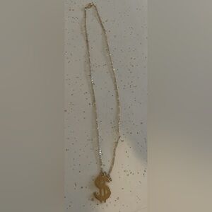 Gold chain with money pendant